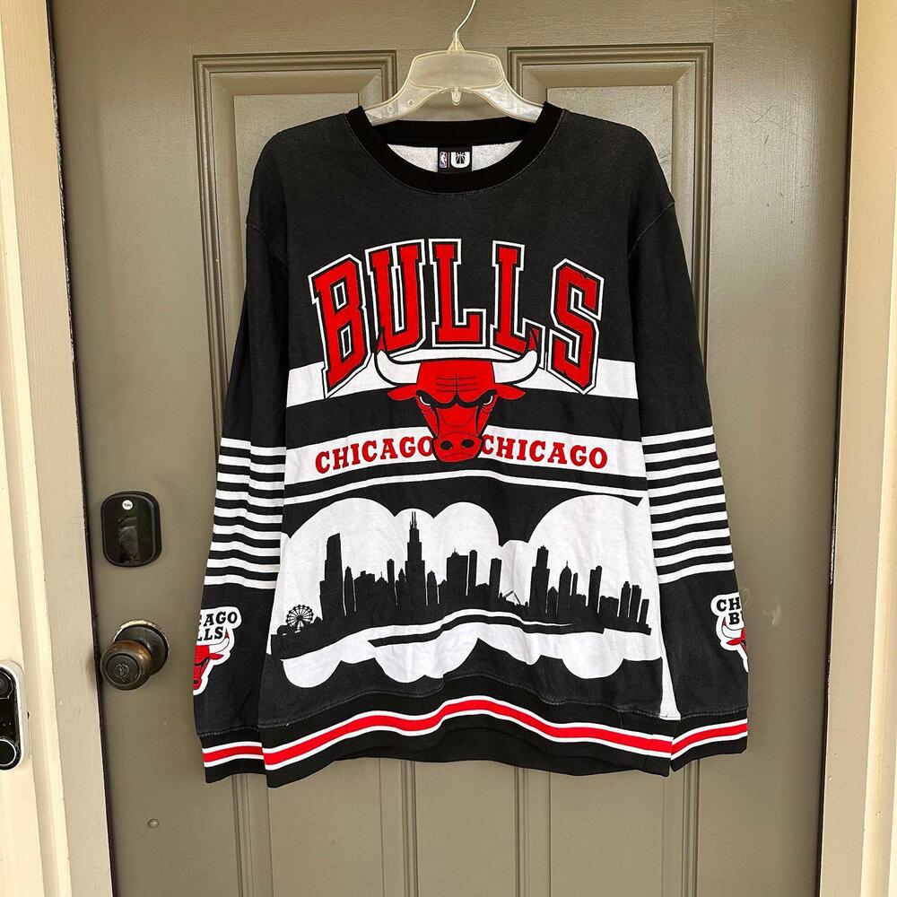 Vintage Chicago Bulls NBA Long Sleeve Crew Sweatshirt Pullover‎ Large